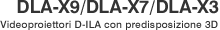 DLA-X9/DLA-X7/DLA-X3 Videoproiettori D-ILA con predisposizione 3D 